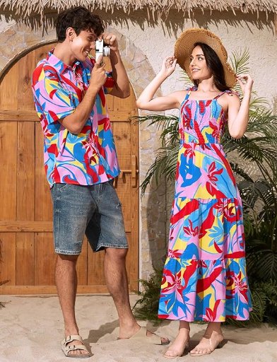 PATPAT Couples Matching Hawaiian Summer Outfits