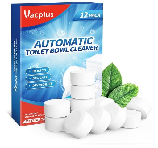 Vacplus Toilet Bowl Cleaning Tablets, 12 Count