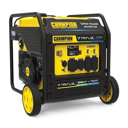 Champion Power Equipment 9000-Watt Electric Start Tri Fuel Open Frame Inverter Generator Model 201176