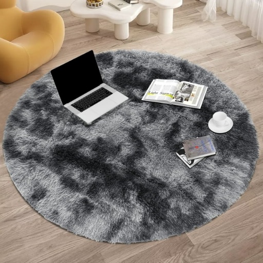 YEERSWAG 4'x4' Round Shaggy Area Rugs