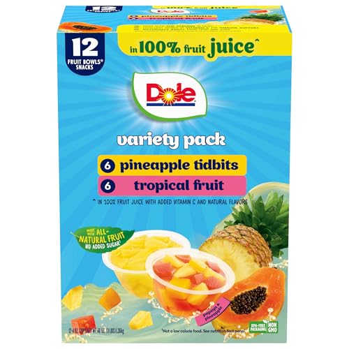 Dole Pineapple Tidbits & Tropical Fruit Bowls 12-Pack