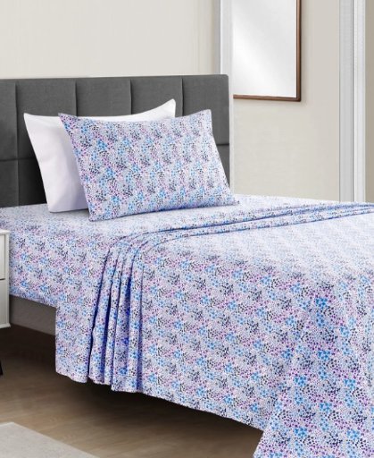 Sunham Microfiber Easy Care Printed Sheet Set