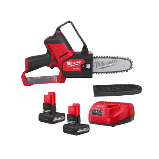 Milwaukee M12 FUEL 6" 12V Brushless Cordless Battery Pruning Hatchet Mini Chainsaw w/ (2) Batteries + Charger