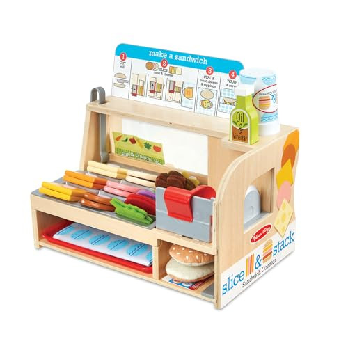 Melissa & Doug Wooden Slice & Stack Sandwich Counter