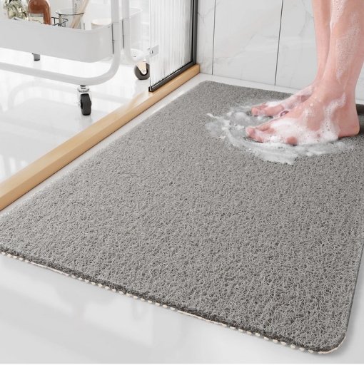 SixHome 17"x 30" PVC Non-Slip Loofah Shower Mat
