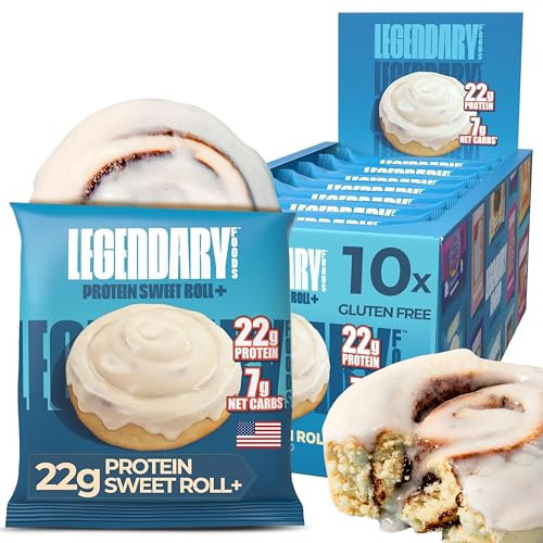 10-Pack 2.4-Oz Legendary Foods Protein Sweet Roll w/ 22g Protein (Cinnamon Roll or Sticky Bun)