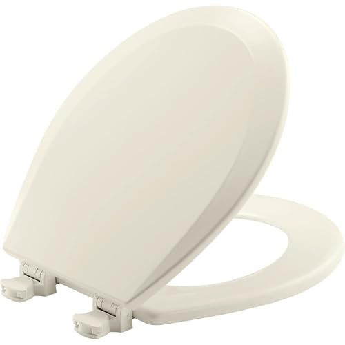 Bemis 500EC Durable Wood Toilet Seat with Easy Clean Hinges, Round, Biscuit Deal