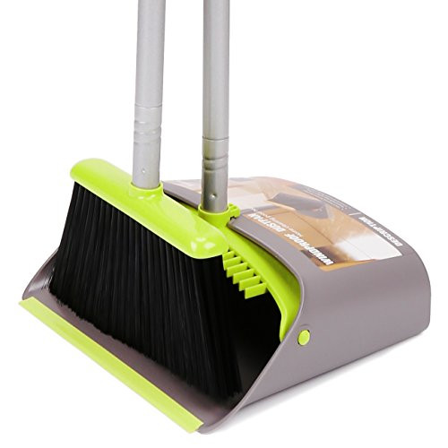 TreeLen Broom & Standing Dustpan Set
