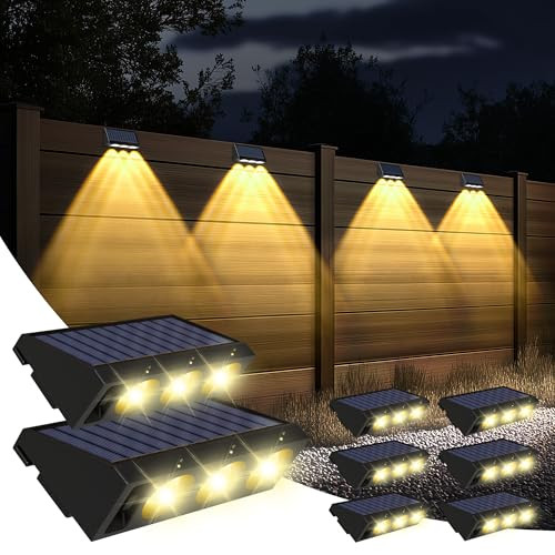 INCX 8 Pack of Solar Fence Lights W/1500mAh Battery