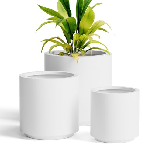 10/8.5/7 Inch Large Planter for Outdoor Indoor Plants - 3 Pack