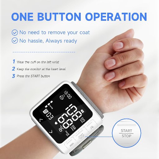 VivaGuard Wrist Blood Pressure Monitor W/Carrying Case