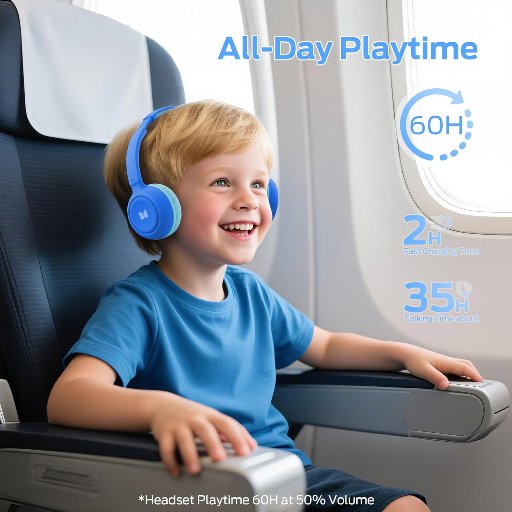 Monster Cute SK100 Kids Bluetooth Headphones W/60H Playtime