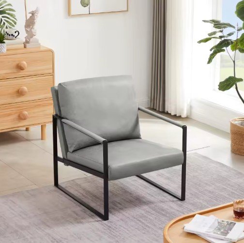 PVC Leather Accent Arm Chair