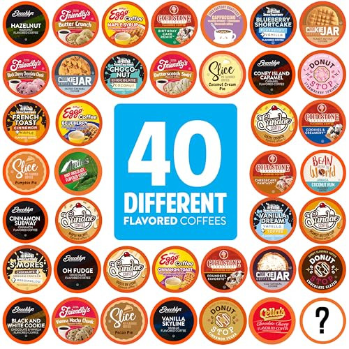Two Rivers Coffee Flavored Coffee Pods Variety Pack, 40 Count