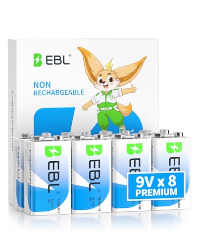 EBL 9V Batteries 8 Pack
