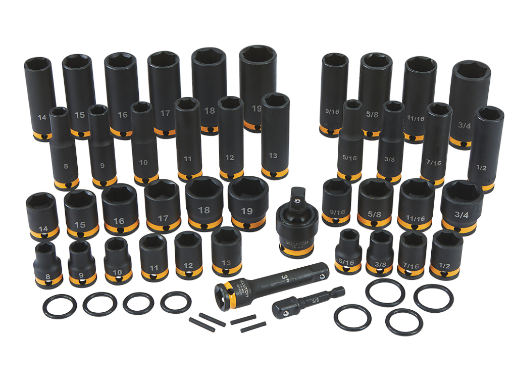 Klutch 3/8in-Drive Chrome Molybdenum Impact Socket Set