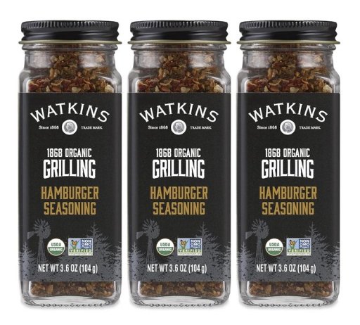 3 Pack of Watkins 1868 Organic Grilling Hamburger Seasoning
