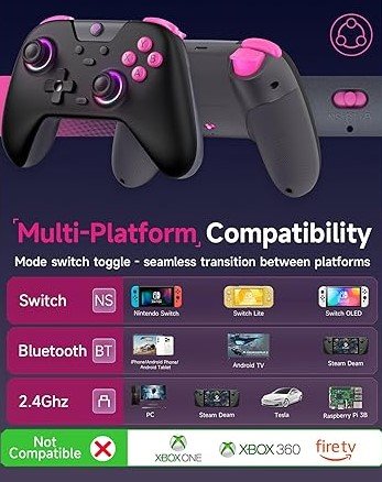 EasySMX Wireless Gaming Controller For PC, Steam, Switch and Mobile