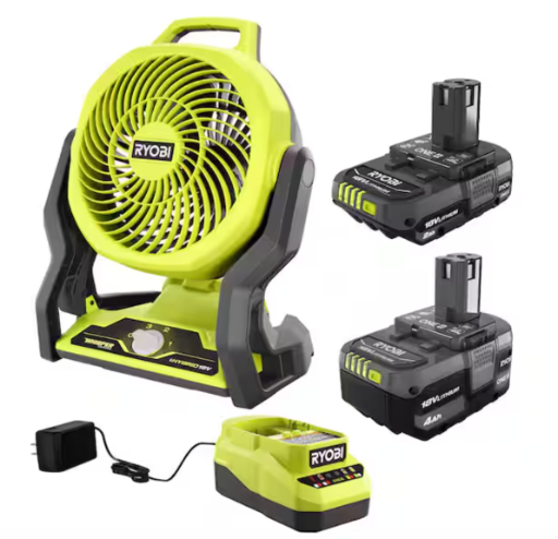 RYOBI ONE+ Battery and Charger Kit with FREE Fan