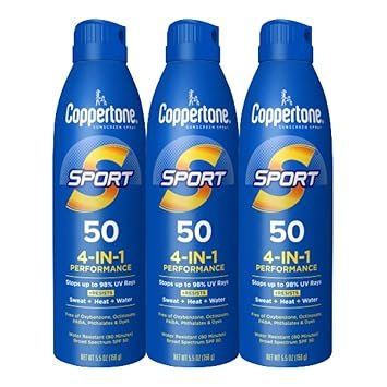 Coppertone Sport Sunscreen Spray SPF 50 - 3 Pack