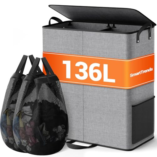 SmartTrends Large 2 Section Laundry Hamper