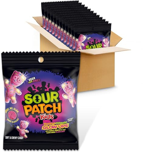 Sour Patch Kids Glow Ups Strawberry-Watermelon Soft & Chewy Candy 12-Pack