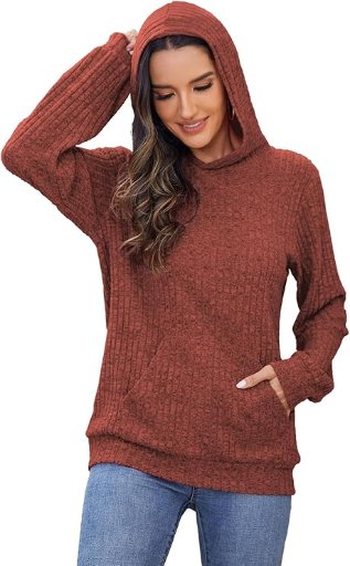 Balivsa Long Sleeve Tunic Hoodies W/Pockets