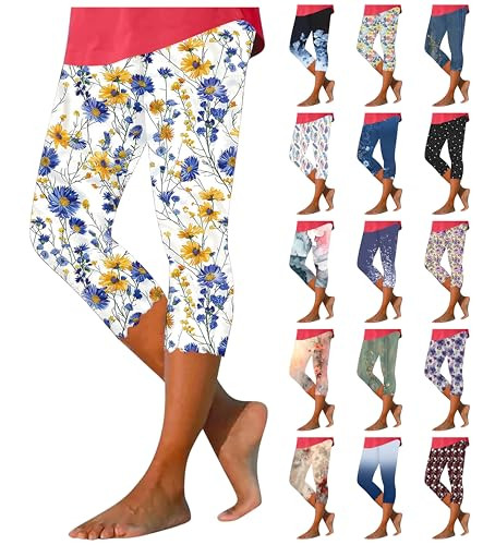 Floral Print High Waist Capri Leggings