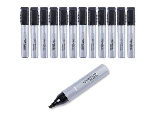 Amazon Basics Large Chisel Tip Permanent Markers (12-Pack)