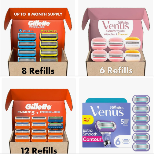 Gillette Razors Sale both Men and Women's