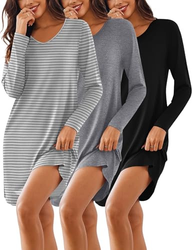 Ekouaer 3 Pack Women’s Nightgowns