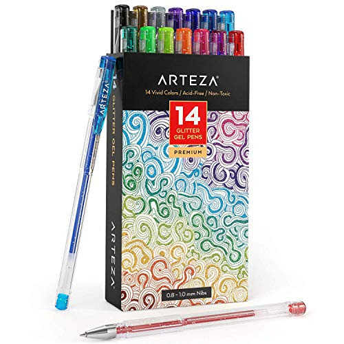 ARTEZA Glitter Gel Pens, Set of 14