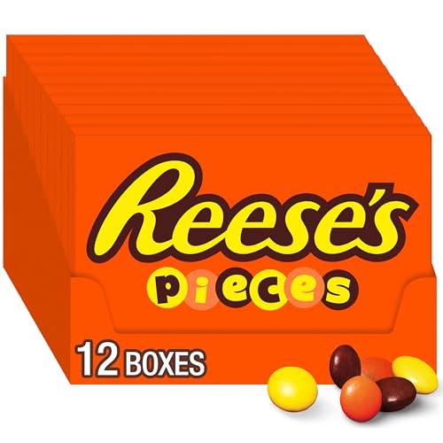 Reese's Pieces Peanut Butter Candy Boxes 12-Pack 4-Ounce