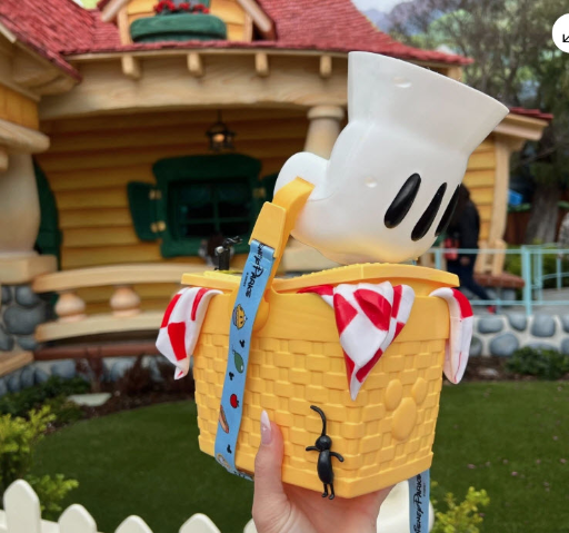Disneyland Toon Town Picnic Basket with Mickey Glove Handle