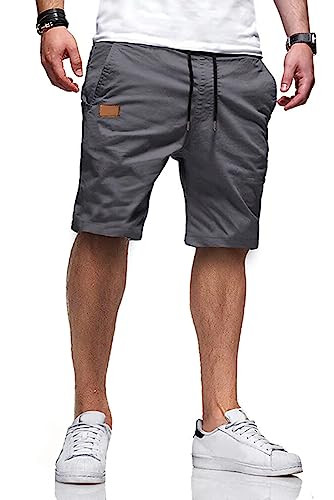 JMIERR Men's Cotton Drawstring Casual Short