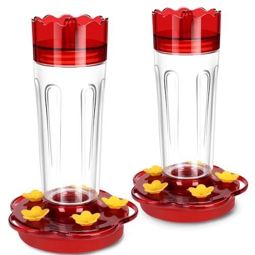 Plastic Hummingbird Feeders for Outdoors, Set of 2