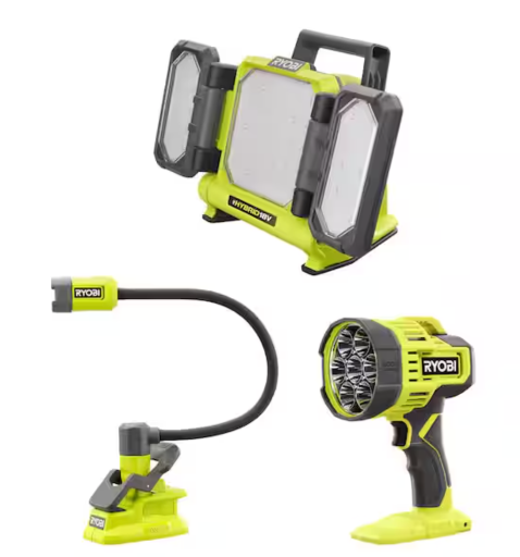 Ryobi ONE+ 18V 3-Tool Lighting Kit