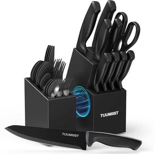 Tuumiist 32-Piece Knife Set with Block and Sharpener