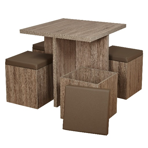 Mainstays Dexter Compact Dining Set with Storage Ottomans