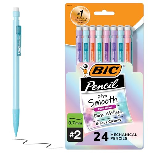 BIC Xtra-Smooth Pastel Mechanical Pencils, 24 Count