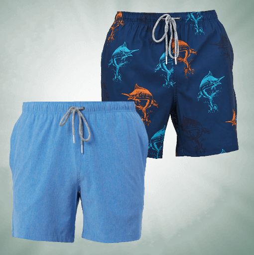 2-Pack: Rainforest Men's Quick-Dry Swim Trunks