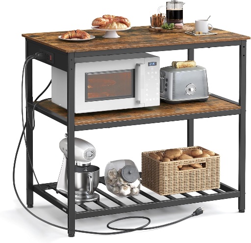 VASAGLE Kitchen Island with 3 Shelves