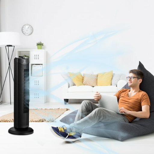 Fantask 35W 3-Speed 28'' Oscillating Bladeless Tower Fan