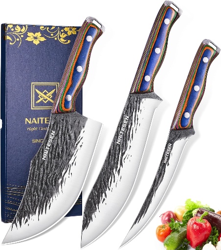 3-Piece Hand Forged Kitchen Knife Set