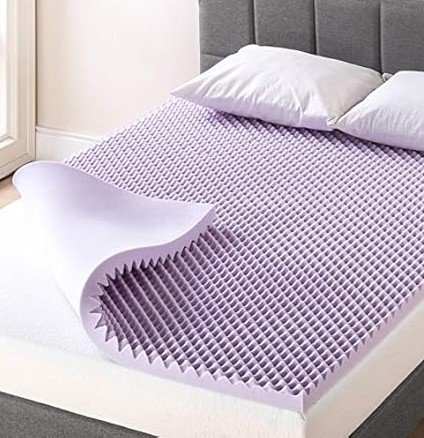 2" Full Size Egg Crate Memory Foam Mattress Topper with Soothing Lavender Infusion