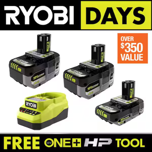 In-Store: RYOBI ONE+ 18V Lithium-Ion HIGH PERFORMANCE Starter Kit