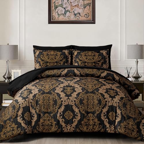 Luxury Black Gold Comforter Set - 7PC Queen Deal