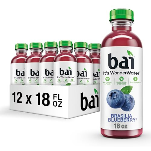 Bai Brasilia Blueberry Antioxidant Infused Water Beverage 12 Pack, 18 Fl. Oz.