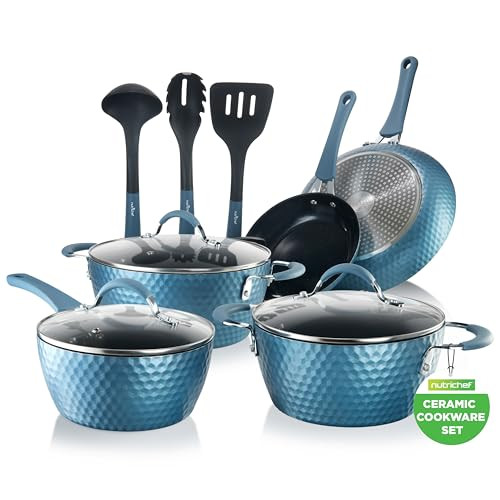 NutriChef 11 Pc Pots and Pans Set