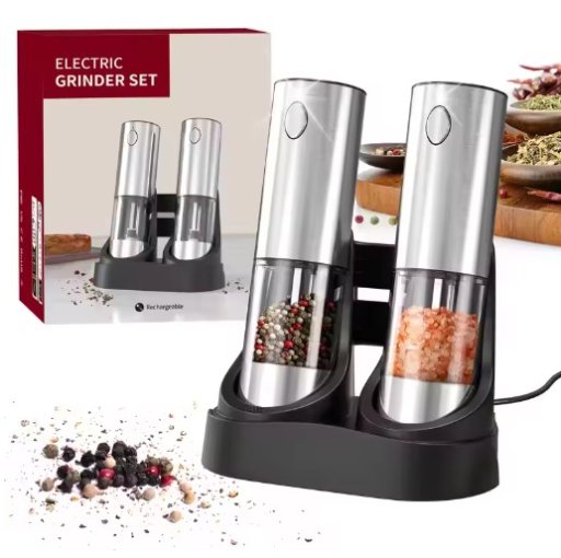 Rechargeable Electric Salt and Pepper Grinders Set